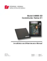 Federal Signal Corporation CommCenter 300MB-SD Installation And Maintenance Manual preview