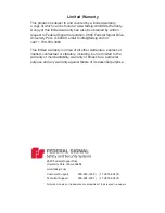 Preview for 2 page of Federal Signal Corporation DS100X Description, Specifications, And Installation Manual