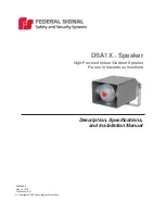 Preview for 1 page of Federal Signal Corporation DSA1X Description, Specifications, And Installation Manual