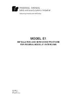 Preview for 1 page of Federal Signal Corporation E1 Nstallation And Service Instructions