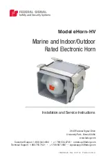 Federal Signal Corporation eHorn-HV Installation And Service Instructions Manual preview