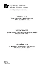 Federal Signal Corporation Electraray 225 Series Instruction Sheet preview