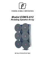 Federal Signal Corporation EOWS-612 Installation Instructions Manual preview