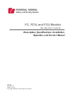 Preview for 1 page of Federal Signal Corporation FC Description, Specifications, Installation, Operation, And Service Manual