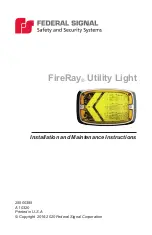 Preview for 1 page of Federal Signal Corporation FireRay Utility Light Installation And Maintenance Instructions Manual