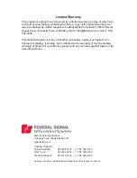 Preview for 2 page of Federal Signal Corporation FSJoin SIFMJH Installation Maintenance And Service Manual