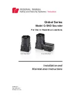 Federal Signal Corporation G-SND-MV-D Installation And Maintenance Instructions Manual preview