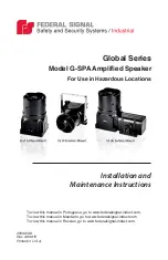 Federal Signal Corporation Global G-SPA-D Series Installation And Maintenance Instructions Manual preview