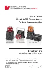 Preview for 1 page of Federal Signal Corporation Global G-STR Series Installation And Maintenance Instructions Manual