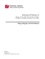 Предварительный просмотр 1 страницы Federal Signal Corporation I-IP-IO Setup, Program, And User Manual