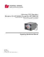 Federal Signal Corporation Informer100 Speaker Manual предпросмотр