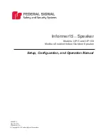 Federal Signal Corporation Informer15 I-IP15 Setup, Configuration, And Operation Manual preview