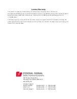 Preview for 2 page of Federal Signal Corporation Integrity Series Installation Maintenance And Service Manual