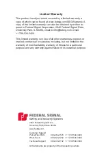 Preview for 2 page of Federal Signal Corporation IPX6 IMPAXX Installation And Maintenance Manual