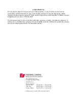 Preview for 2 page of Federal Signal Corporation Legend LGD Installation, Operation And Service Manual