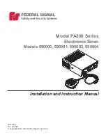 Federal Signal Corporation PA300 Series 690009 Installation And Instruction Manual preview