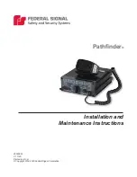 Federal Signal Corporation Pathfinder PF100 Installation And Maintenance Instructions Manual preview