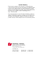 Preview for 2 page of Federal Signal Corporation PVS220W-24 Installation Manual