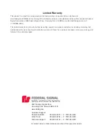 Предварительный просмотр 2 страницы Federal Signal Corporation Reliant Installation Maintenance And Service Manual