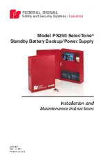 Preview for 1 page of Federal Signal Corporation SelecTone PS250 Installation And Maintenance Instructions Manual