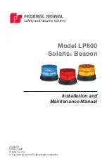 Federal Signal Corporation Solaris LP800 Installation And Maintenance Manual preview