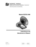 Preview for 1 page of Federal Signal Corporation SSTX3-MV Installation And Maintenance Manual