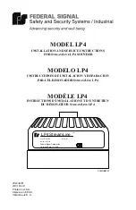 Federal Signal Corporation StreamLine LP4 Installation And Service Instructions preview