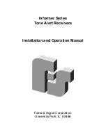 Preview for 1 page of Federal Signal Corporation Tone Alert Installation And Operation Manual