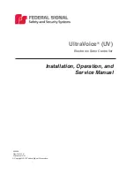 Preview for 1 page of Federal Signal Corporation ultravoice UV Installation, Operation And Service Manual