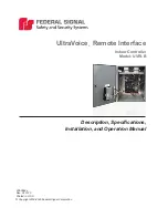 Предварительный просмотр 1 страницы Federal Signal Corporation UltraVoice UVRI-B Series Description, Specifications, Installation, And Operation Manual