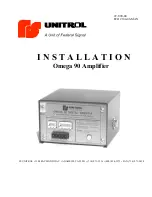 Federal Signal Corporation Unitrol Omega 90 Installation Manual preview