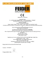 Preview for 29 page of Feider Machines FG8500RS Instruction Manual