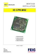 Feig Electronic OBID Classic-Pro ID CPR.M02 Series Installation Manual preview