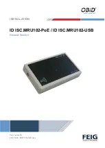 Preview for 1 page of Feig Electronic OBID i-scan ID ISC.MRU102-POE Installation Manual