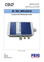Feig Electronic OBID i-scan ID ISC.MRU200i Installation Manual preview