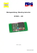 Preview for 1 page of Feig Electronic OBID ID RW01 -A Series Mounting Instruction