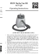 Preview for 1 page of Fein 9-77-25 Operating Instructions Manual