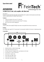 Предварительный просмотр 5 страницы FeinTech AVS00200 Operation Manual