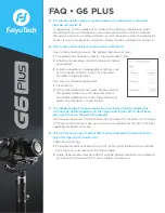 Preview for 7 page of FEIYUTECH G6 Plus Faq