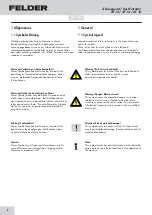 Preview for 8 page of Felder AF 12 Operating Manual