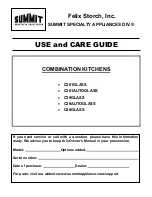 Preview for 1 page of Felix Storch SUMMIT C301GLASS Use And Care Manual