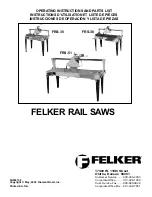 Felker FRS-30 Operating Instructions And Parts List Manual preview