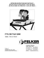 Предварительный просмотр 1 страницы Felker FTS-150 Operating Instructions And Parts List Manual