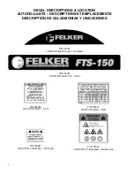 Предварительный просмотр 6 страницы Felker FTS-150 Operating Instructions And Parts List Manual