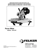 Felker PaverMate PM-15HT Operating Instructions Manual preview