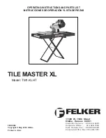 Felker TILE MASTER XL TM1-XLHT Operating Instructions And Parts List Manual preview