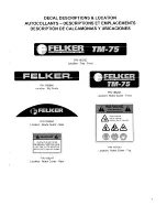 Preview for 5 page of Felker TM-75 Operating Instructions And Parts List Manual