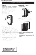 Предварительный просмотр 9 страницы Fellowes AeraMax 290 Operator'S Manual