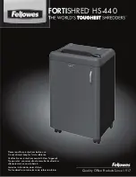 Preview for 1 page of Fellowes FORTISHRED HS-440 User Manual