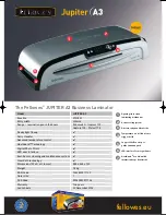 Preview for 2 page of Fellowes JUPITER A3 Specifications